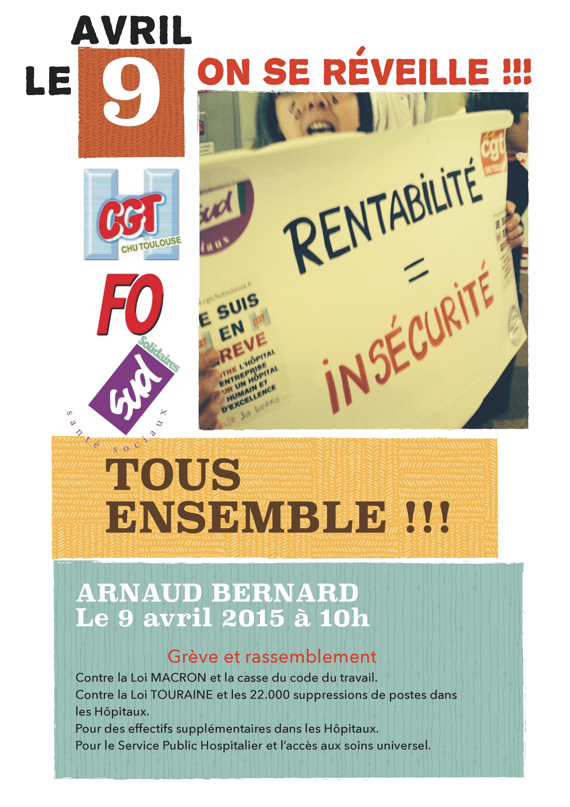 9 avril : Préavis de grève des personnels de tous les services du CHU de Toulouse